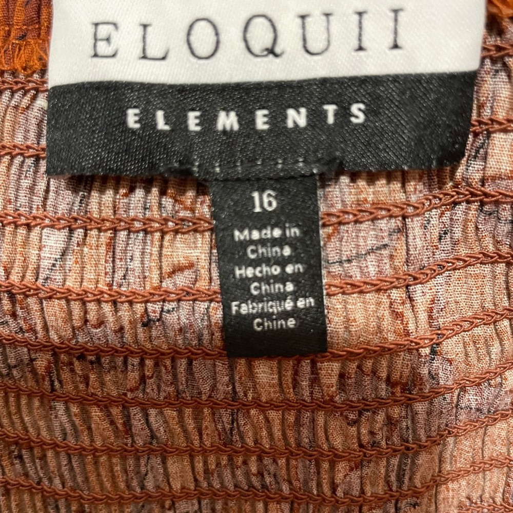 Eloquii Elements Orange/ Brown/Rust dress with pattern. Size 16 - Picture 5 of 6